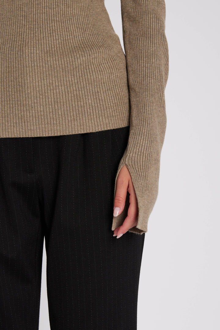 Rue de Femme 7493RDFCassia knit KNITWEAR, LIGHT 197 Brown sugar