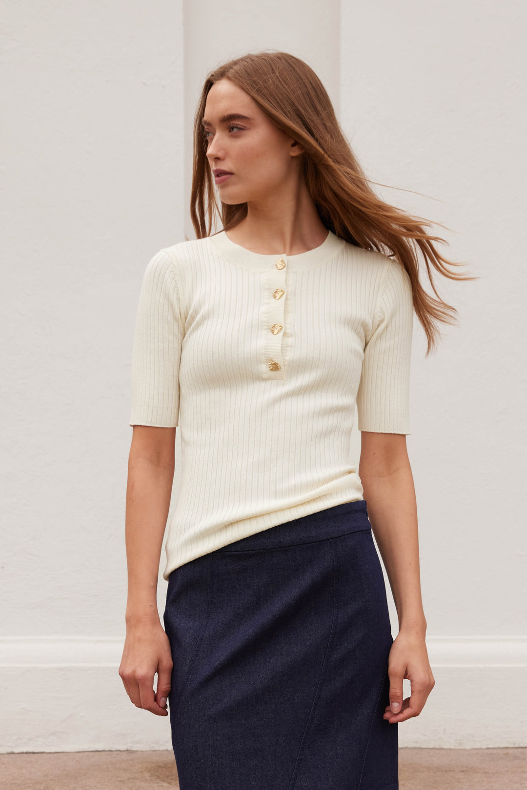 Rue de Femme Fennec strik KNITWEAR, LIGHT 02 Off white