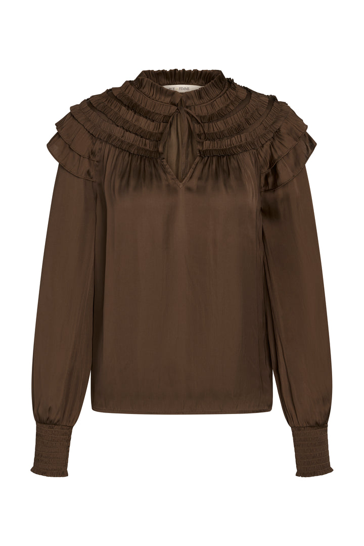 Rue de Femme Flori Bluse BLOUSE 45 Bitter chocolate