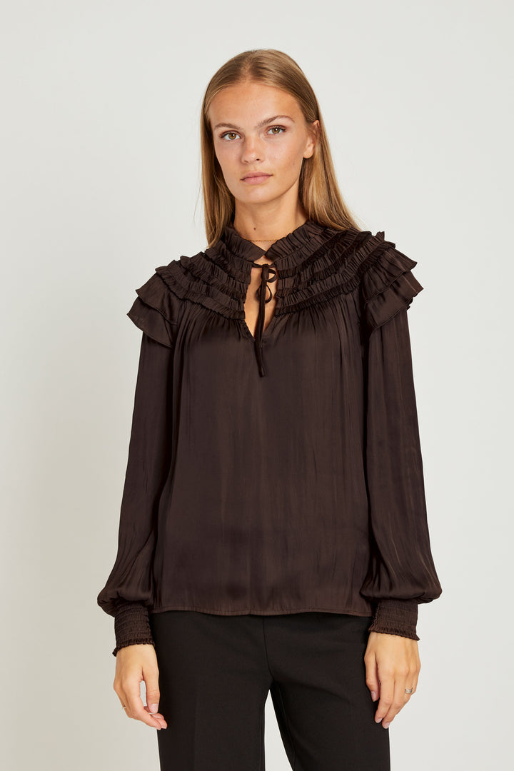 Rue de Femme Flori Bluse BLOUSE 45 Bitter chocolate