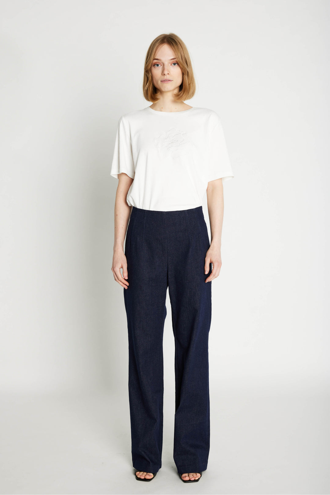 Rue de Femme Olana wide bukser TROUSERS 200 Blue denim