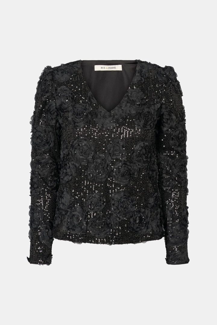 Rue de Femme RDEdda vendbar bluse BLOUSE Sort