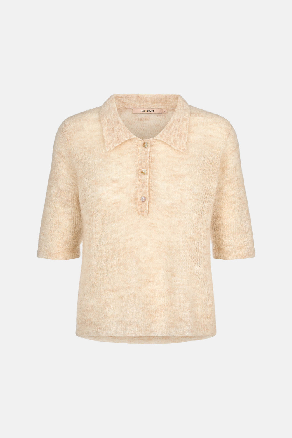 Rue de Femme RDFAcacia polostrik KNITWEAR, HEAVY 02 Off white melange
