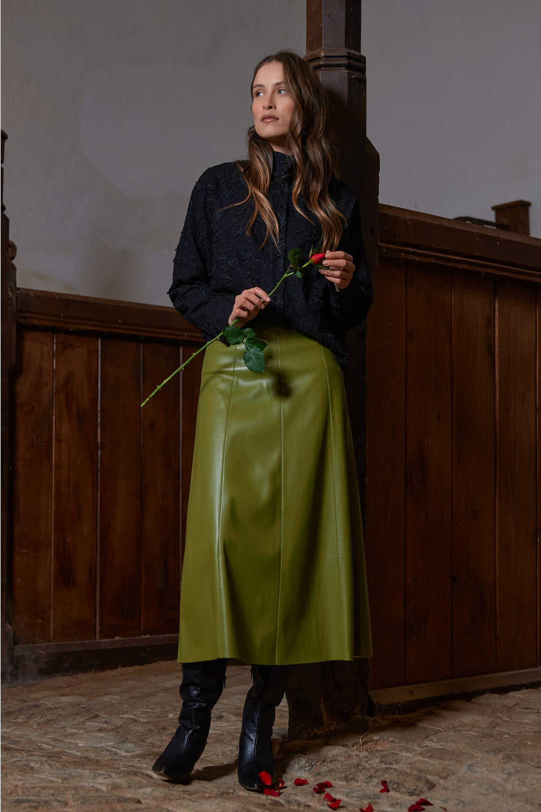 Rue de Femme RDFAledra vegansk nederdel, lang SKIRTS 565 Moss