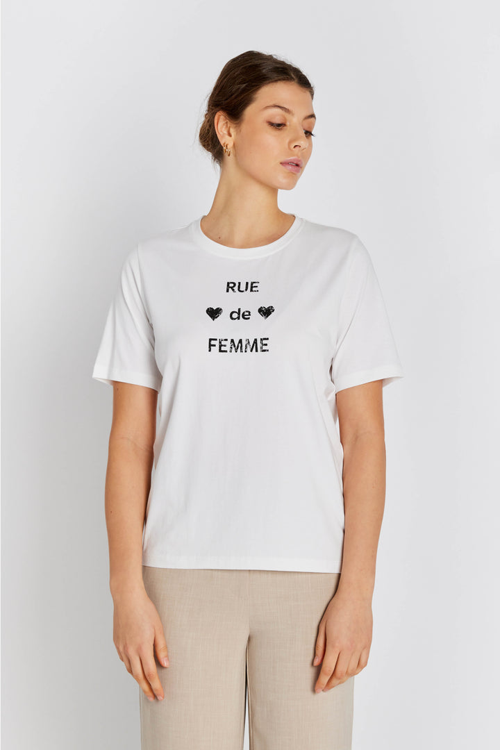 Rue de Femme RDFAlvinaHeart T-shirt T-SHIRTS 01 White