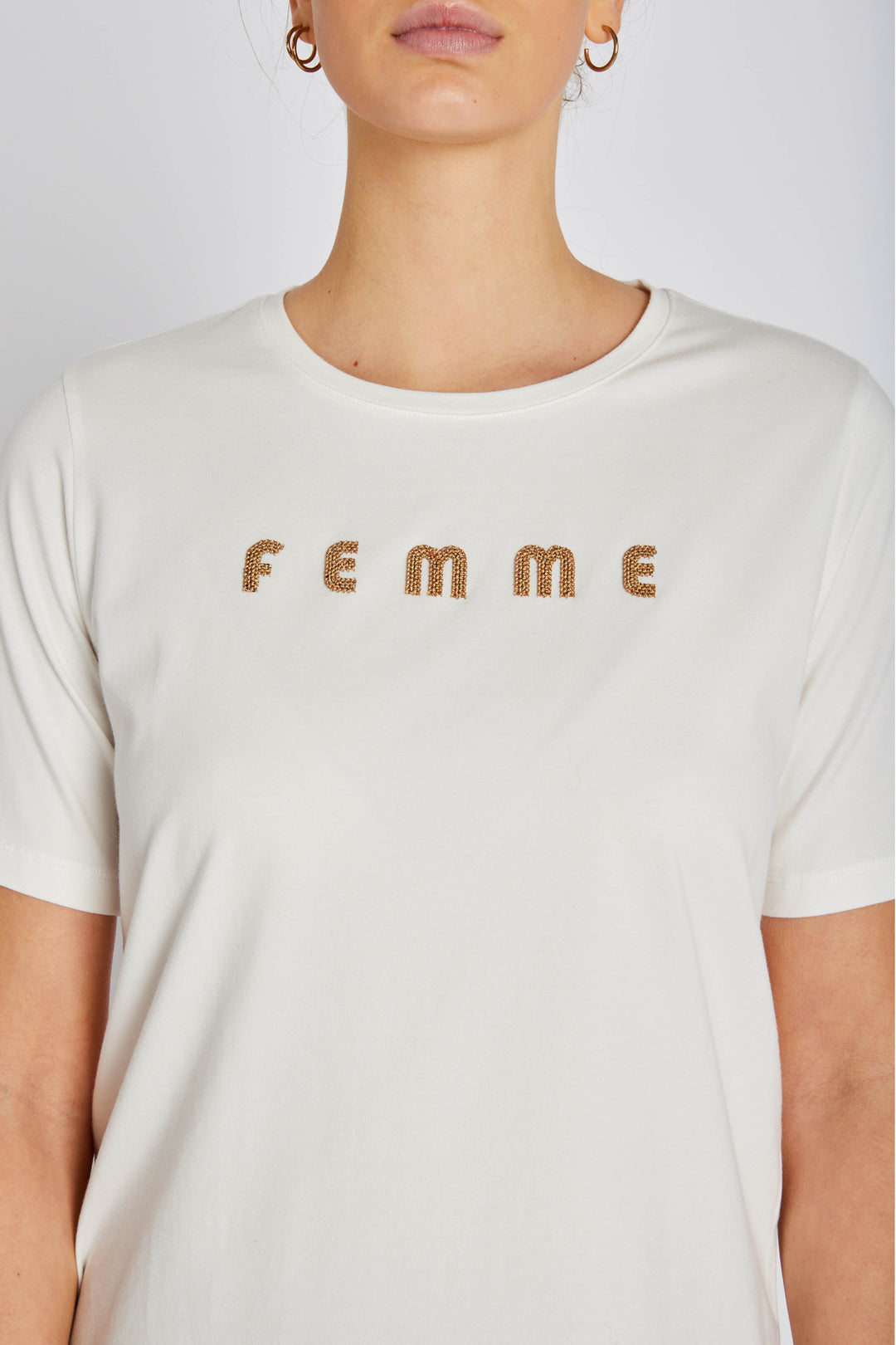 Rue de Femme RDFAlvinaSiv T-shirt T-SHIRTS 01118 White-Light sand
