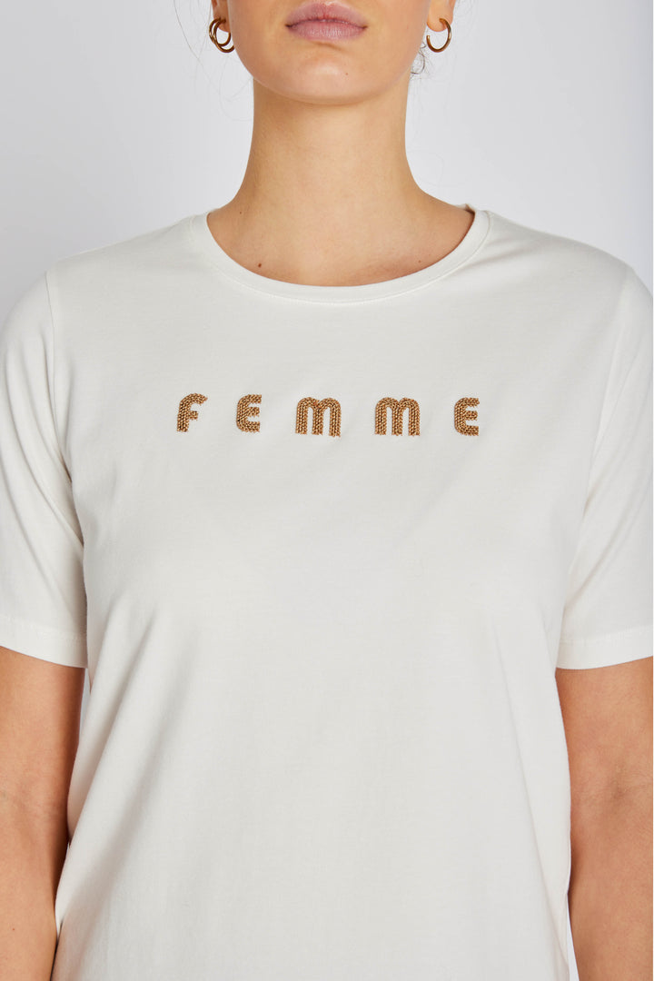 Rue de Femme RDFAlvinaSiv T-shirt T-SHIRTS 01118 White-Light sand