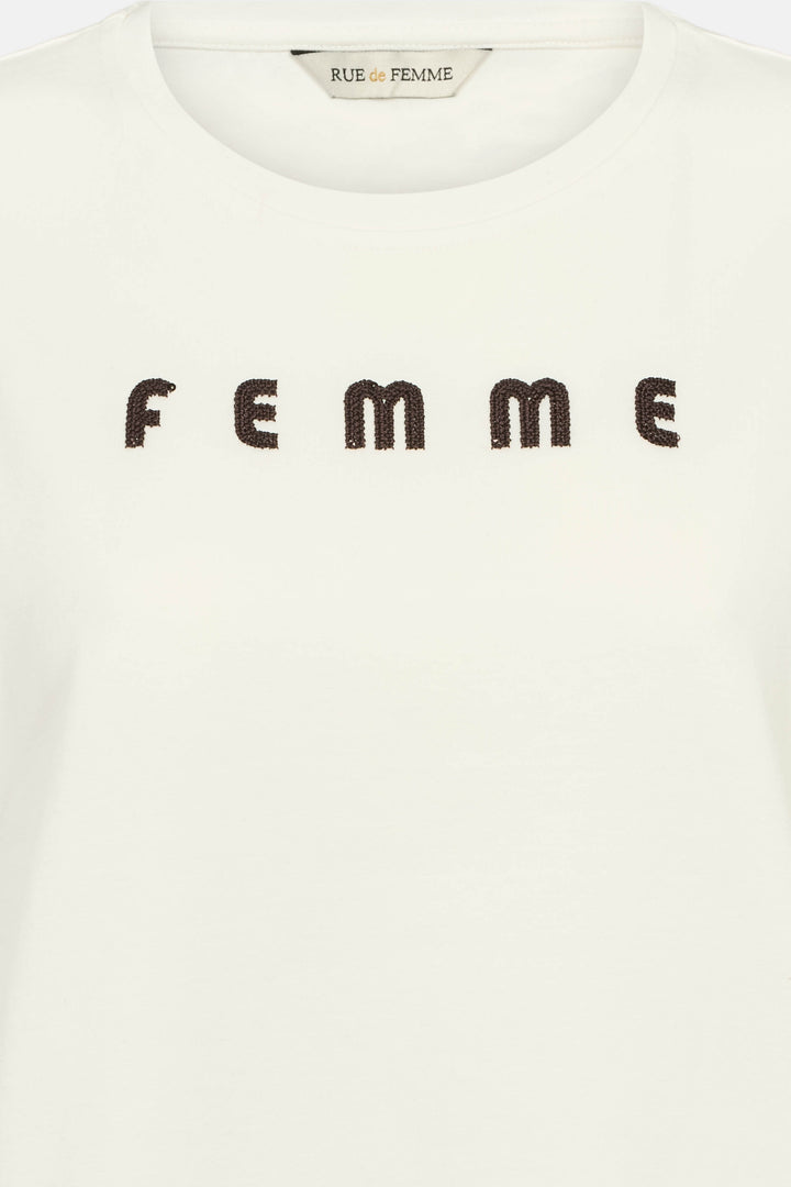 Rue de Femme RDFAlvinaSiv T-shirt T-SHIRTS 01194 White-Chocolat