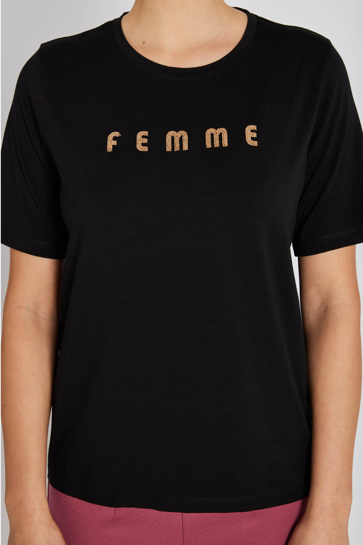 Rue de Femme RDFAlvinaSiv T-shirt T-SHIRTS 20118 Black-Light sand