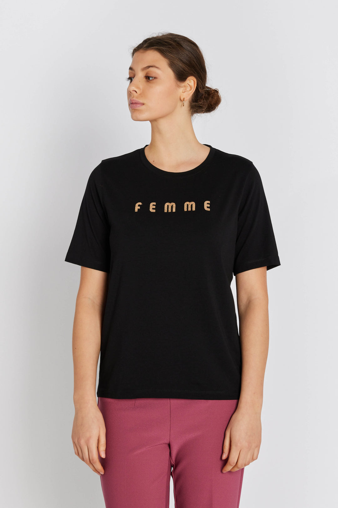 Rue de Femme RDFAlvinaSiv T-shirt T-SHIRTS 20118 Black-Light sand
