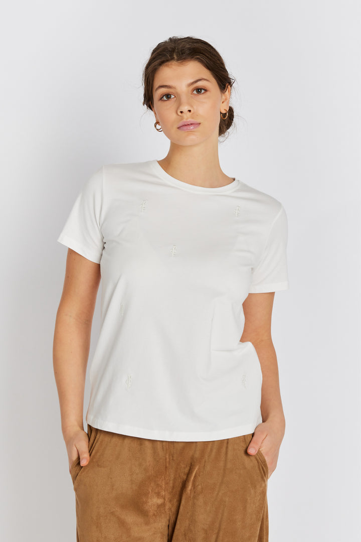 Rue de Femme RDFAlvina logo T-shirt T-SHIRTS 02 Off white