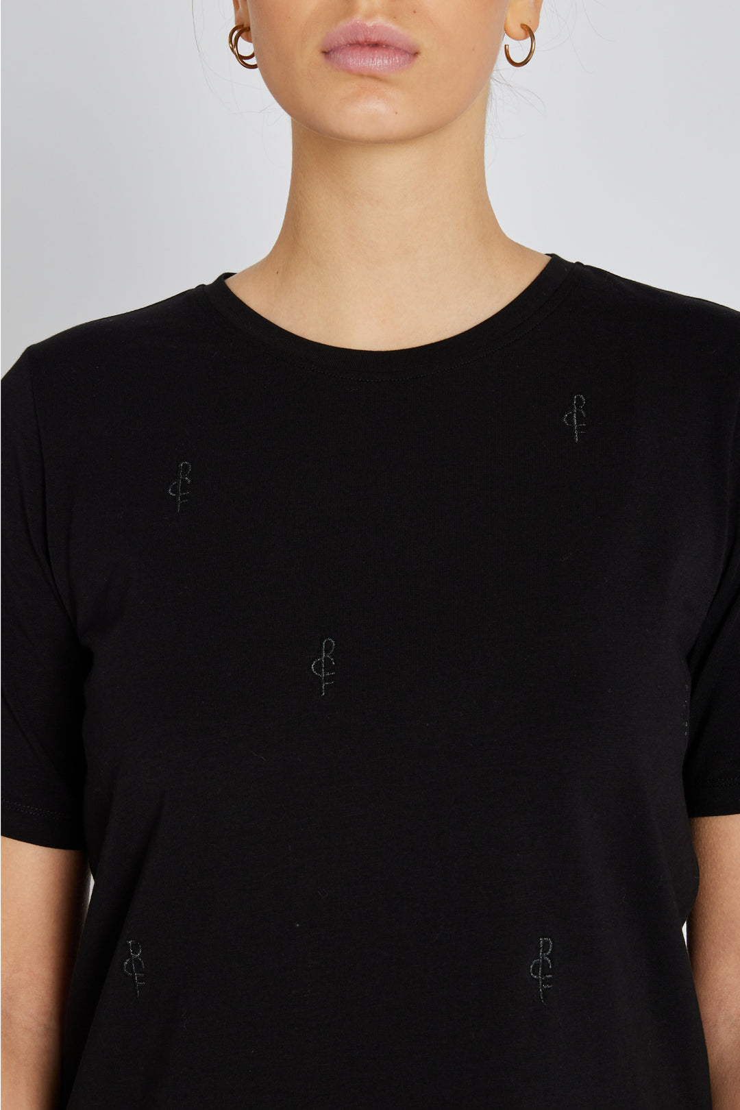 Rue de Femme RDFAlvina logo T-shirt T-SHIRTS Sort