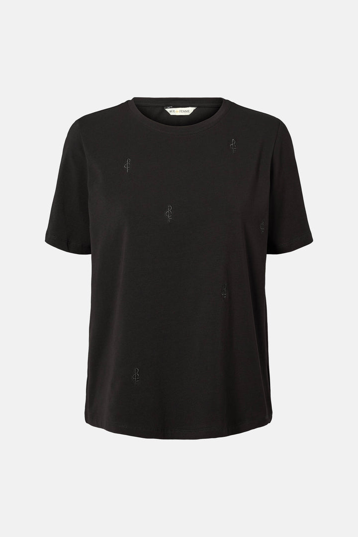 Rue de Femme RDFAlvina logo T-shirt T-SHIRTS Sort