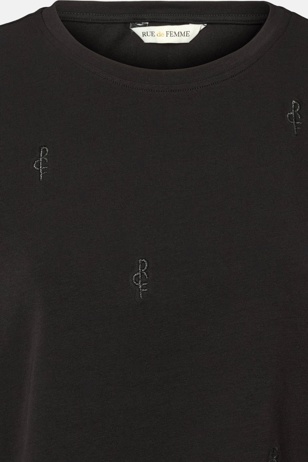 Rue de Femme RDFAlvina logo T-shirt T-SHIRTS Sort