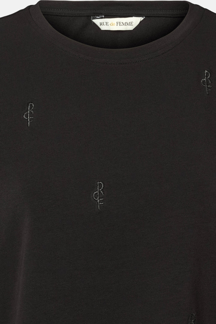 Rue de Femme RDFAlvina logo T-shirt T-SHIRTS Sort