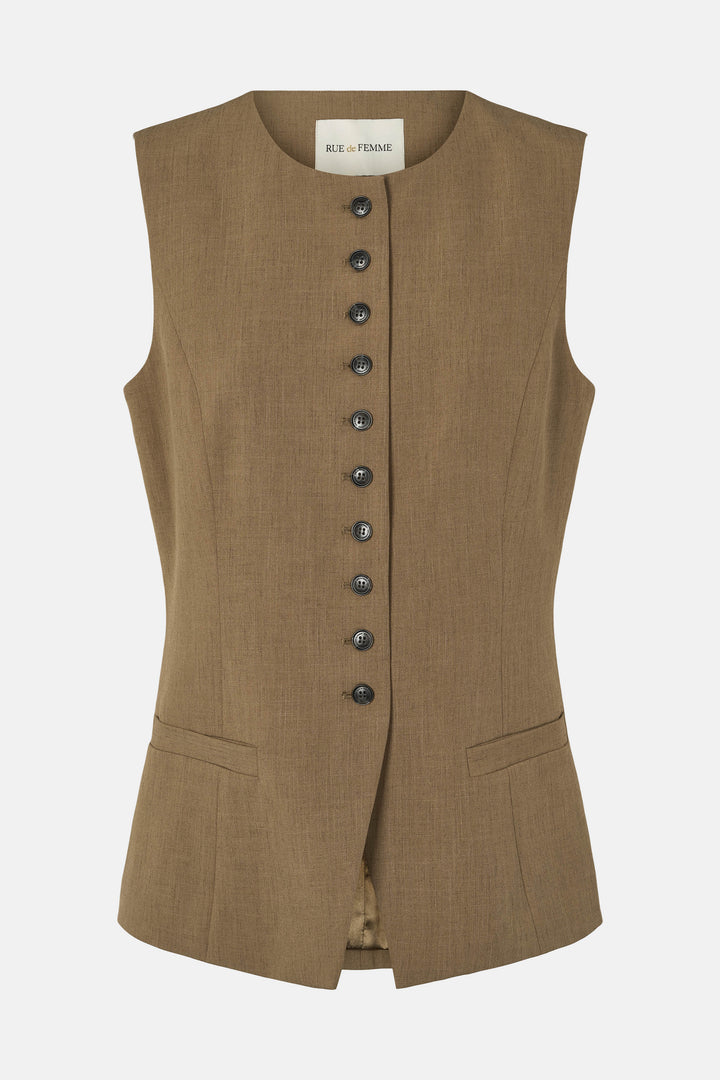 Rue de Femme RDFClarie vest WAISTCOATS 143 Dark-sand