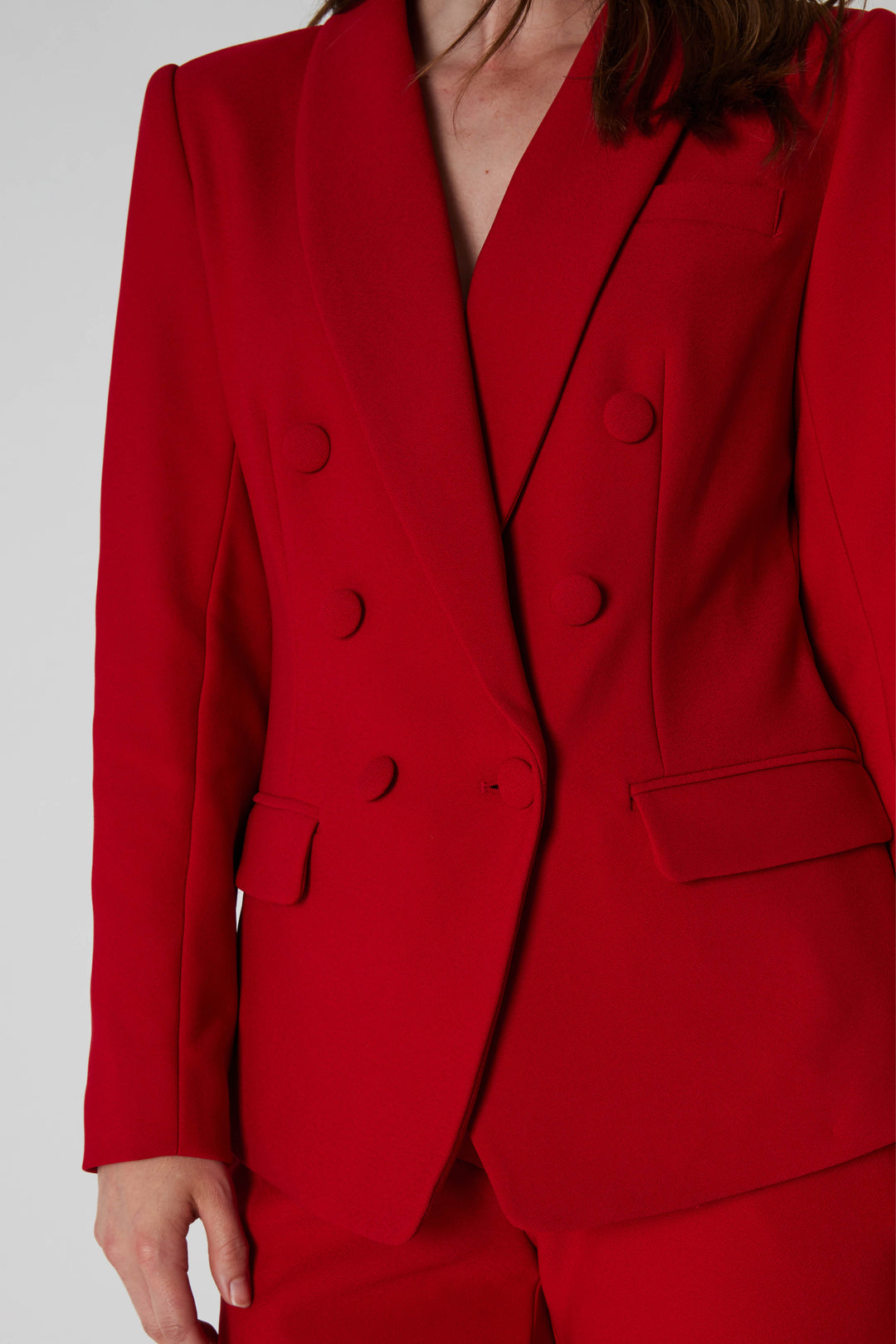 Rue de Femme RDFComfyEloise blazer BLAZERJACKETS 302 Deep red, fabric buttons
