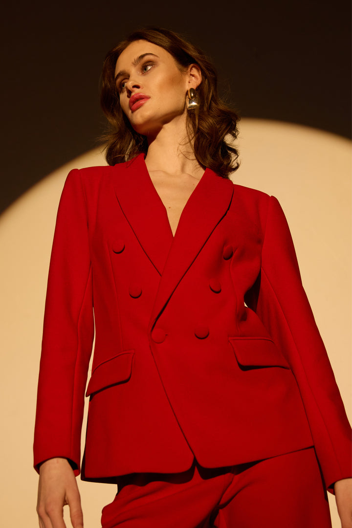 Rue de Femme RDFComfyEloise blazer BLAZERJACKETS 302 Deep red, fabric buttons