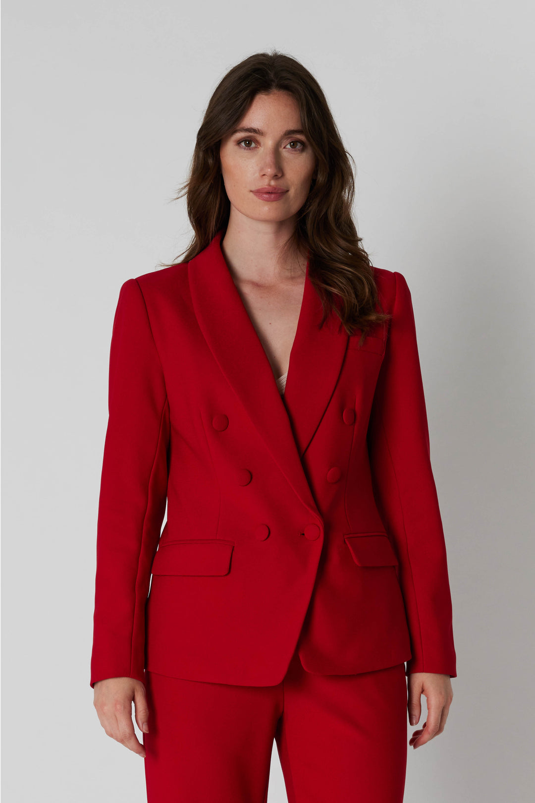 Rue de Femme RDFComfyEloise blazer BLAZERJACKETS 302 Deep red, fabric buttons