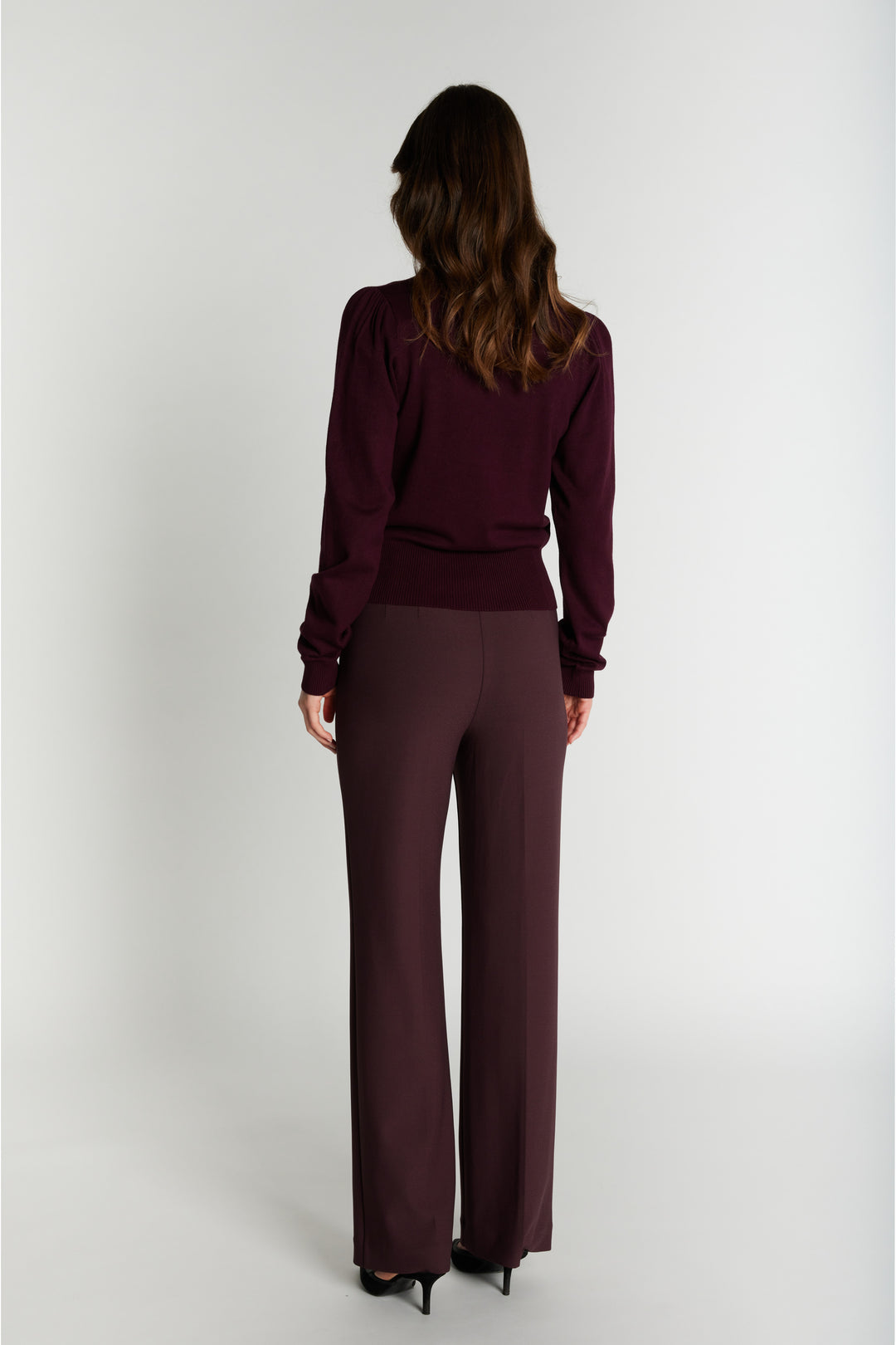 Rue de Femme RDFComfyOlana wide bukser TROUSERS 393 Merlot