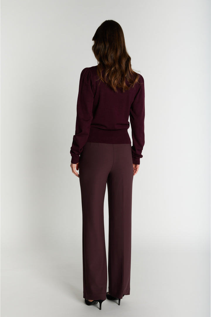 Rue de Femme RDFComfyOlana wide bukser TROUSERS 393 Merlot
