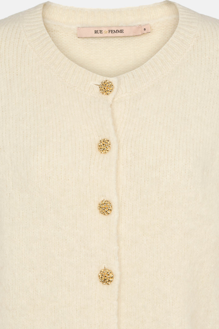Rue de Femme RDFElisa strikcardigan KNITWEAR, HEAVY 02 Off white