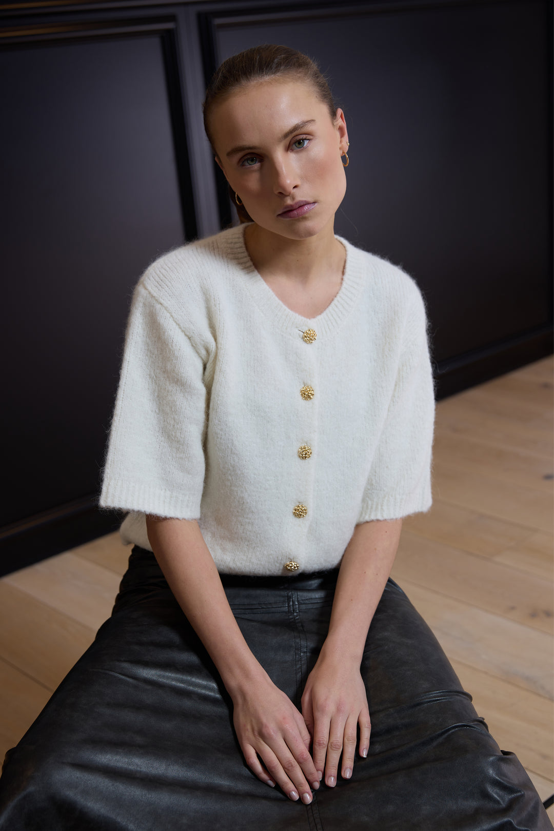 Rue de Femme RDFElisa strikcardigan KNITWEAR, HEAVY 02 Off white