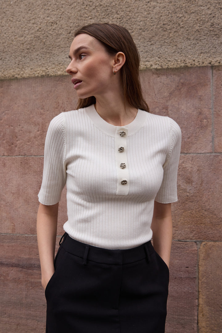 Rue de Femme RDFFennec strik KNITWEAR, LIGHT 01 White
