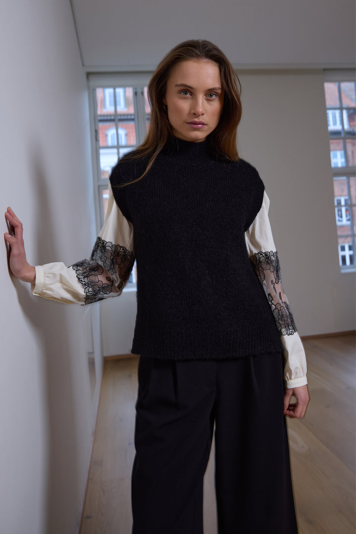 Rue de Femme RDFGiselle strikvest KNITWEAR, HEAVY Sort
