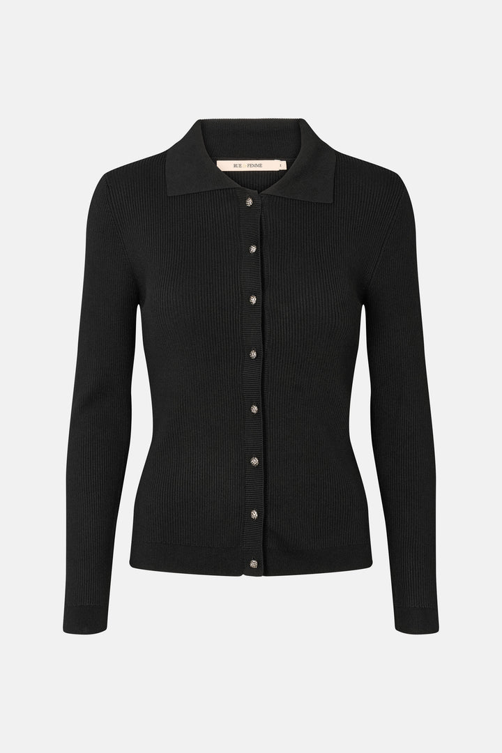 Rue de Femme RDFHyacinth strikcardigan KNITWEAR, LIGHT Sort