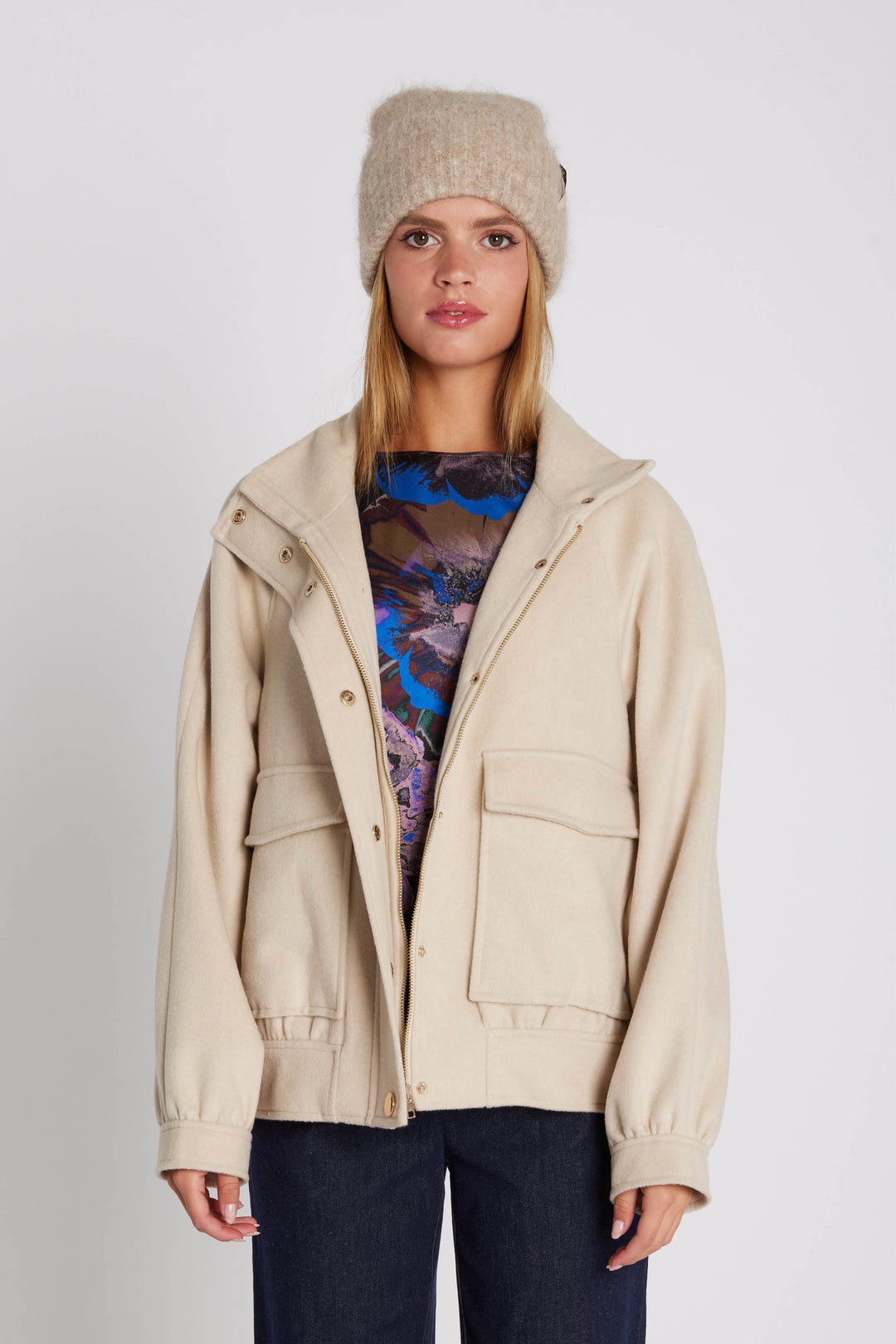 Rue de Femme RDFKalila strikhue KNITWEAR, HEAVY 156 Vanilla cream