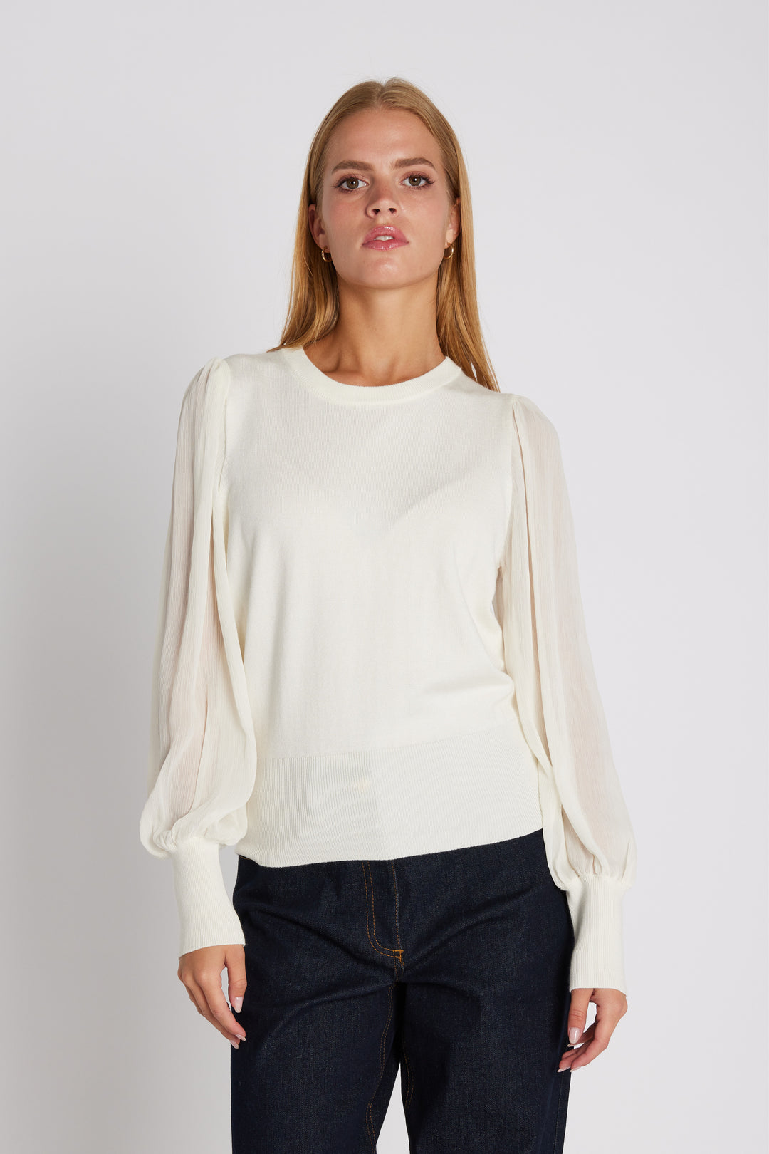 Rue de Femme RDFKatrica strikbluse KNITWEAR 01 White
