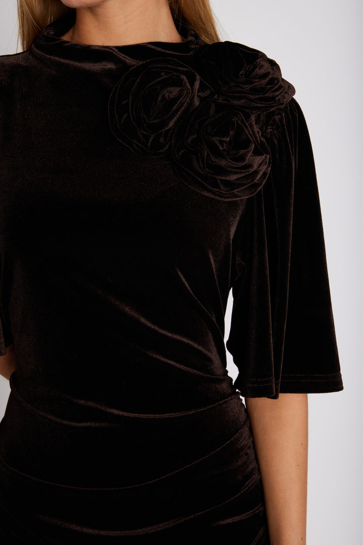 Rue de Femme RDFLena kjole DRESSES 163 Chocolate brown