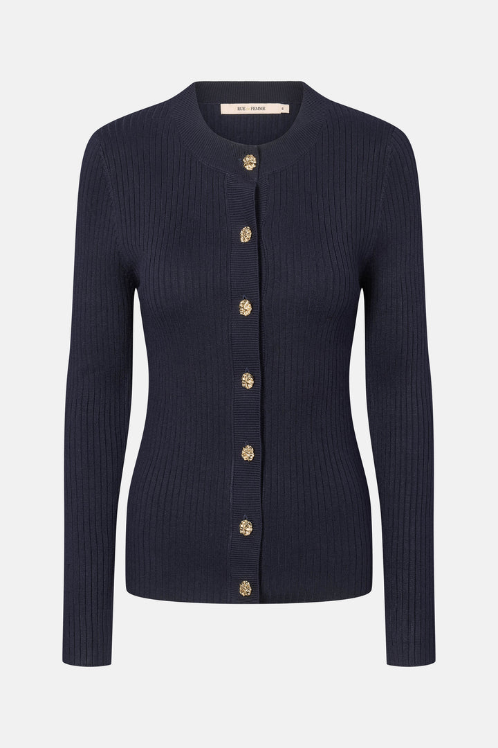 Rue de Femme RDFLope strikcardigan KNITWEAR 250 Midnight