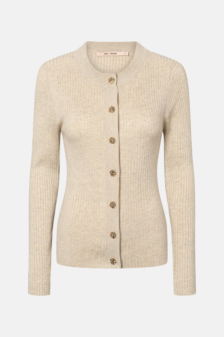 Rue de Femme RDFLope strikcardigan KNITWEAR Sand