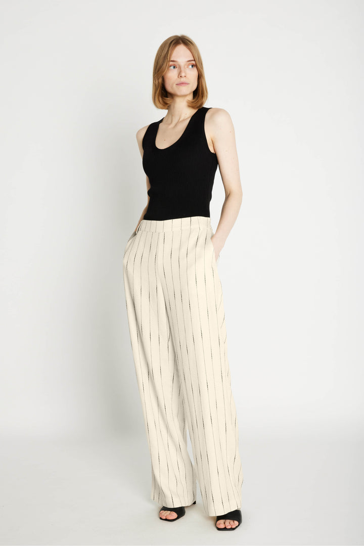 Rue de Femme RDFMea brede bukser TROUSERS 02 Off white
