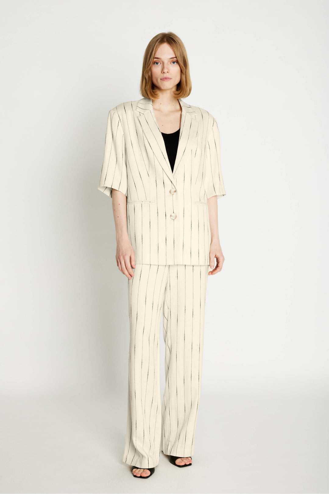 Rue de Femme RDFMea brede bukser TROUSERS 02 Off white