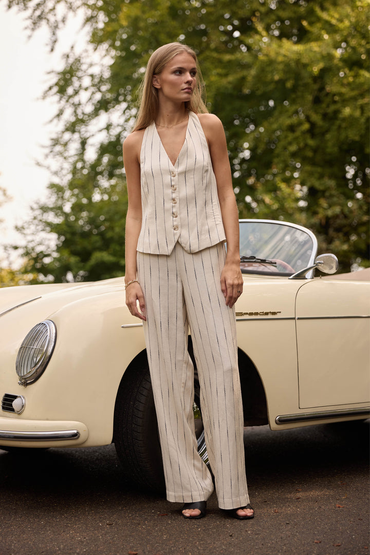 Rue de Femme RDFMea brede bukser TROUSERS 02 Off white