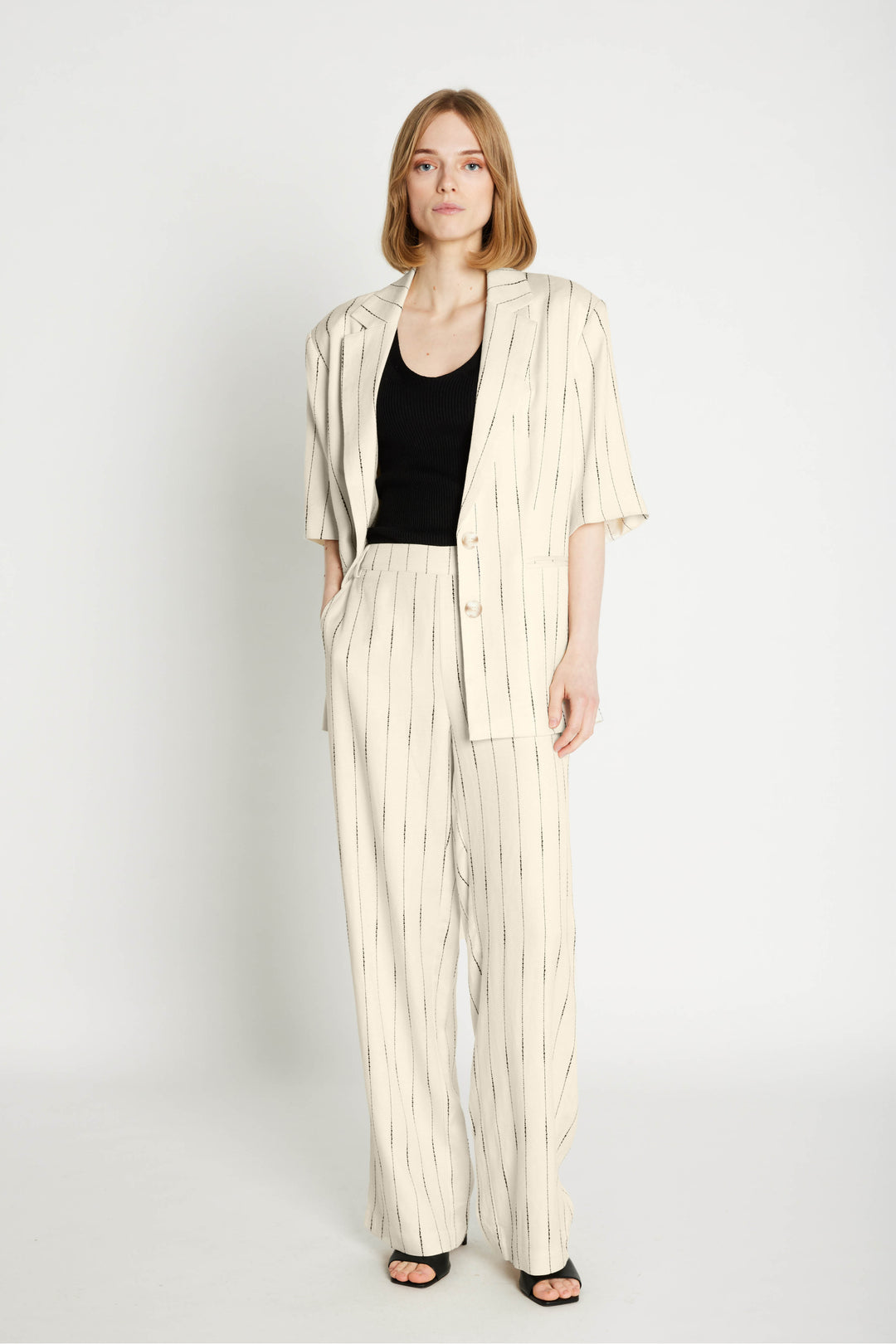 Rue de Femme RDFMea brede bukser TROUSERS 02 Off white