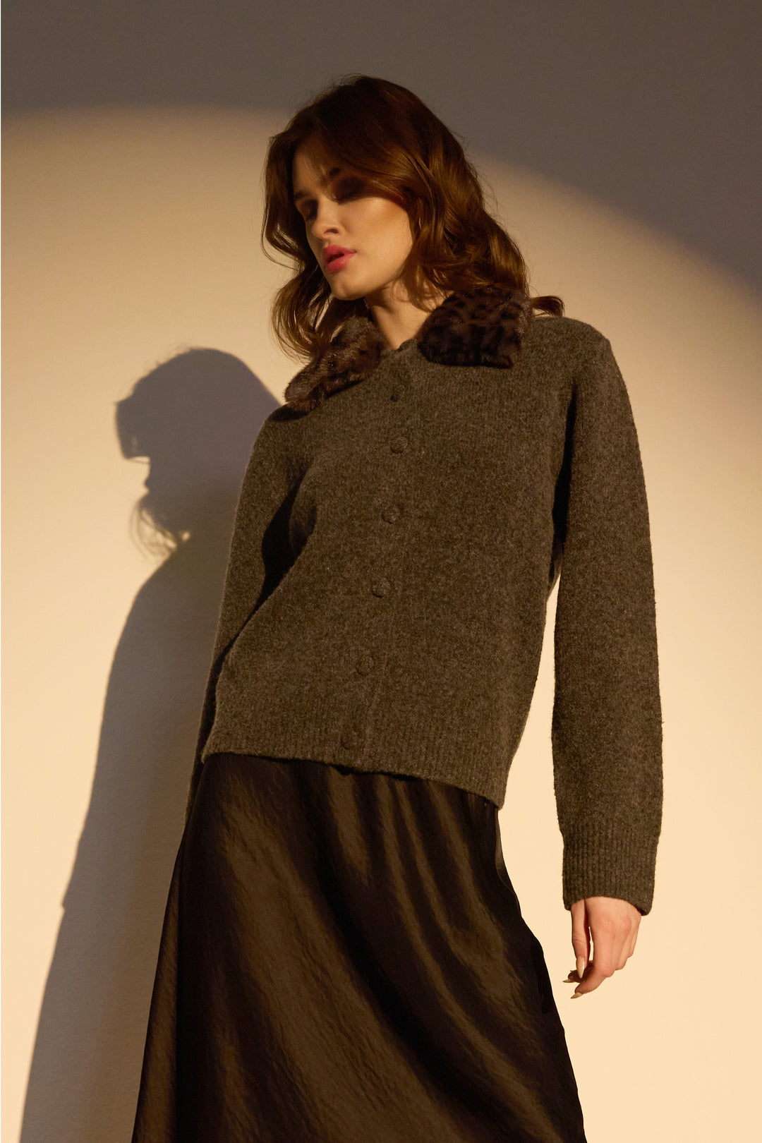 Rue de Femme RDFMitra strikket cardigan KNITWEAR 17 Grey melange