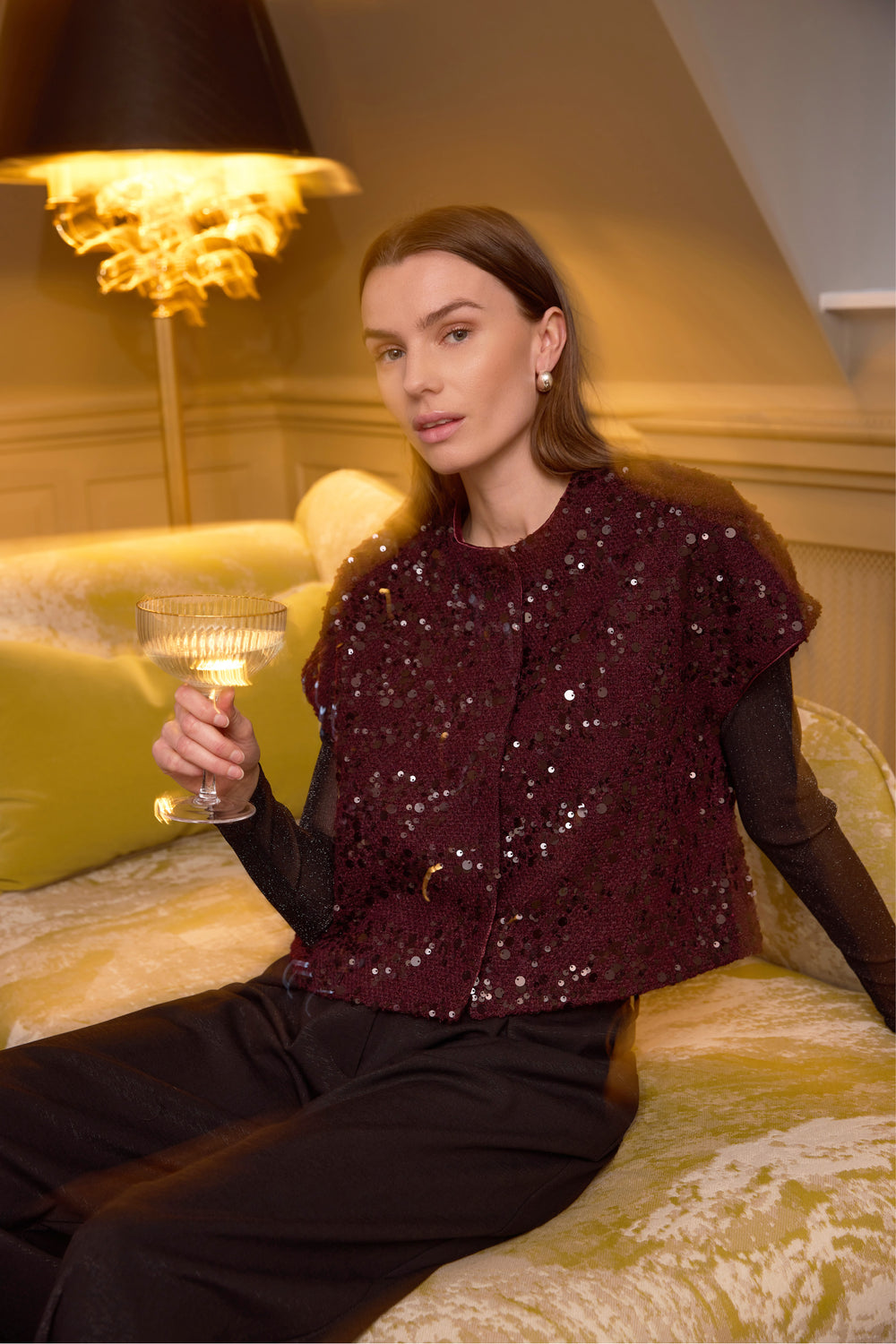 Rue de Femme RDFNewHika vest WAISTCOATS 306 Wine