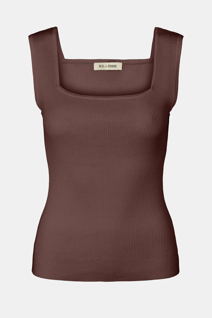 Rue de Femme RDFNoa reverse strik top KNITWEAR 169 Potting soil