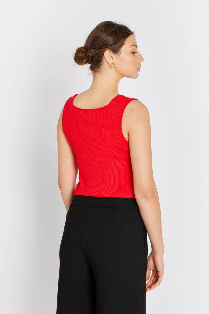 Rue de Femme RDFNoa reverse strik top KNITWEAR 310 Mars red