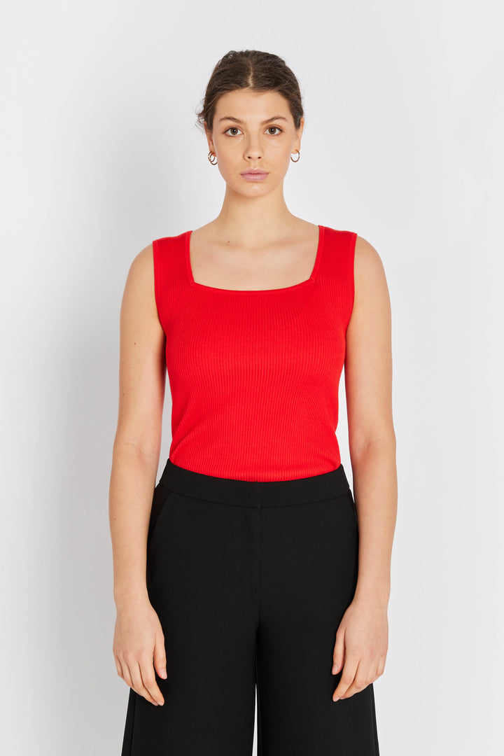 Rue de Femme RDFNoa reverse strik top KNITWEAR 310 Mars red