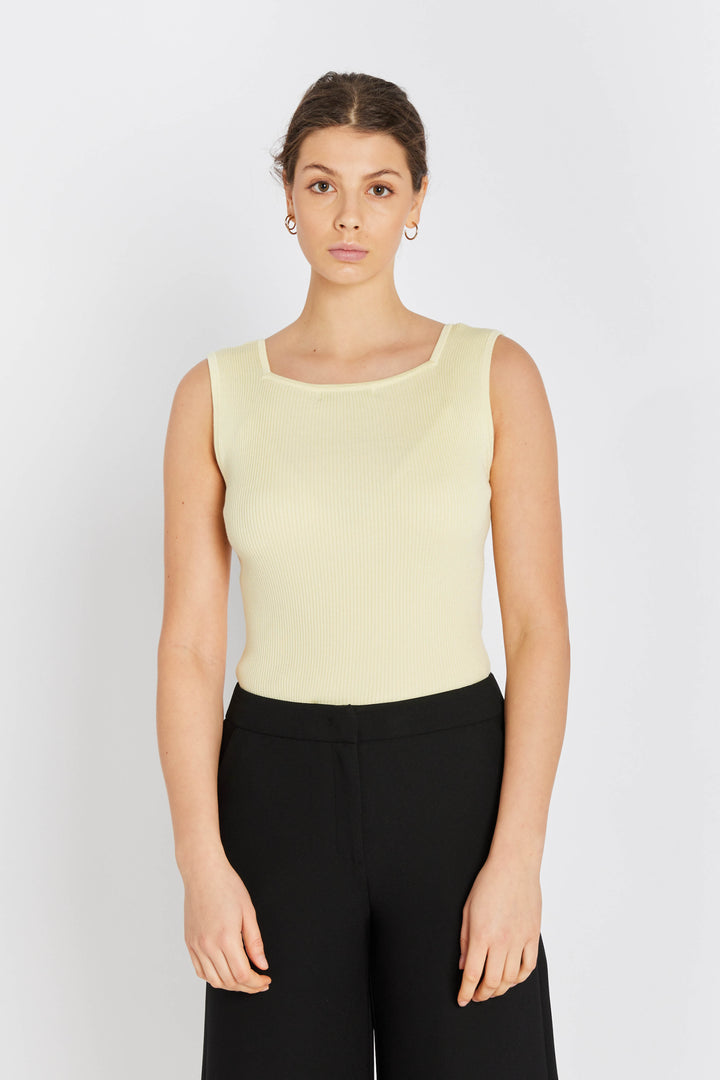 Rue de Femme RDFNoa reverse strik top KNITWEAR 703 Soft yellow