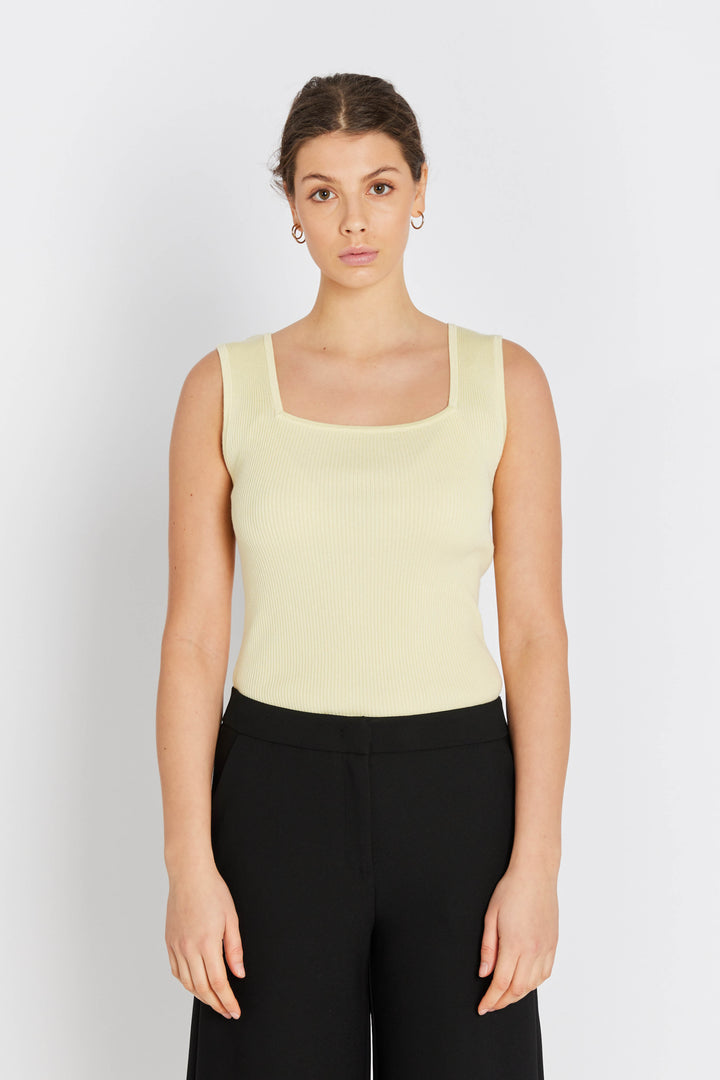 Rue de Femme RDFNoa reverse strik top KNITWEAR 703 Soft yellow