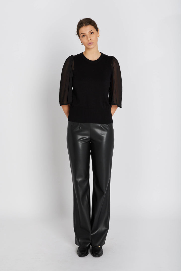 Rue de Femme RDFOlana vegan wide bukser TROUSERS Sort