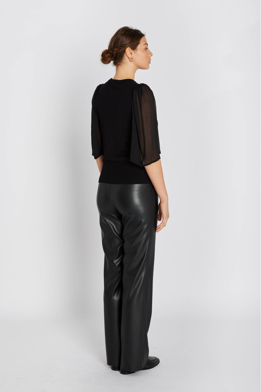 Rue de Femme RDFOlana vegan wide bukser TROUSERS Sort