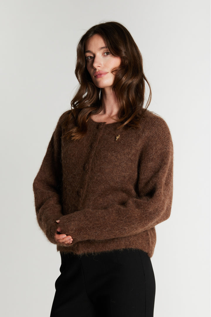 Rue de Femme RDFPetra strik cardigan KNITWEAR 194 Chocolat