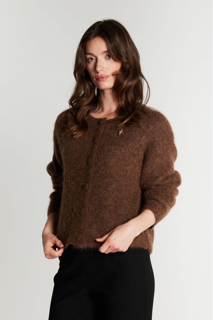 Rue de Femme RDFPetra strik cardigan KNITWEAR 194 Chocolat